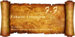 Fekete Fruzsina névjegykártya